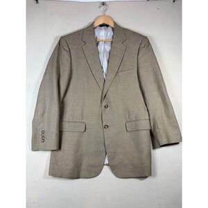 Jos. A. Bank‎ Mens Taupe Linen Wool Blend 2-Button Sport Coat Blazer 42 LG